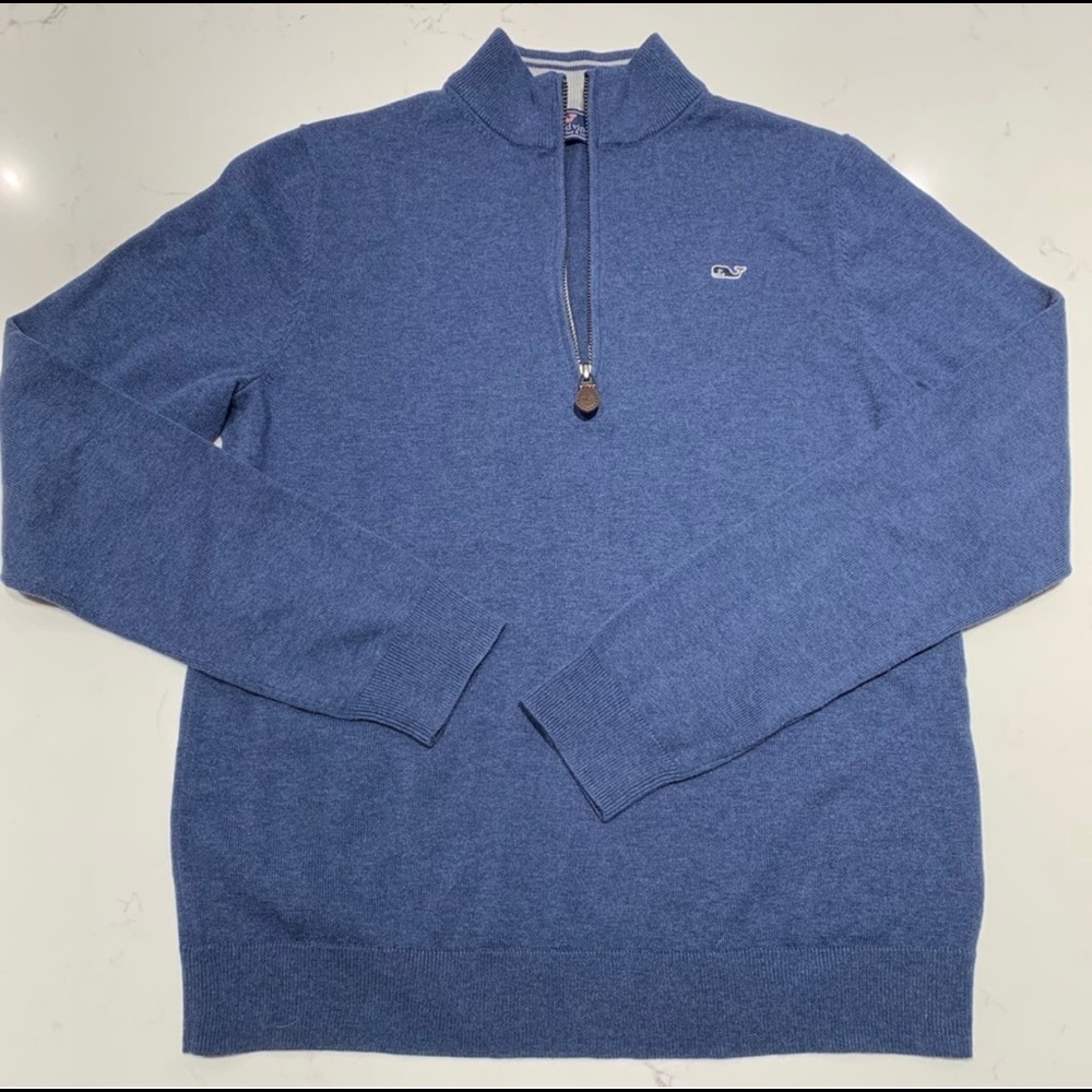 Boys Vineyard Vines 1/4 Zip Blue Sweater L(16)